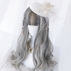 Harajuku Lolita Silver Long/Short Curly Hair MK15731 - KawaiiMoriStore