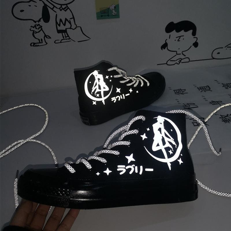 Harajuku Reflective MKilor Moon Canvas Shoes MK14906 - KawaiiMoriStore