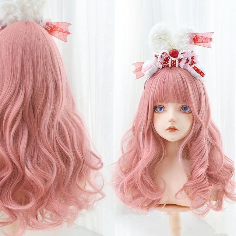 Harajuku Sweet Pink Lolita JK Long Curly Hair MK15773 - KawaiiMoriStore
