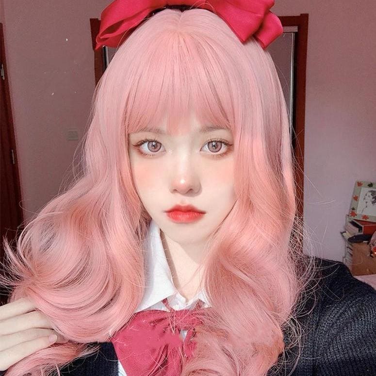 Harajuku Sweet Pink Lolita JK Long Curly Hair MK15773 - KawaiiMoriStore