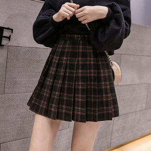 High Waist Pleated Skirt MK15898 - KawaiiMoriStore