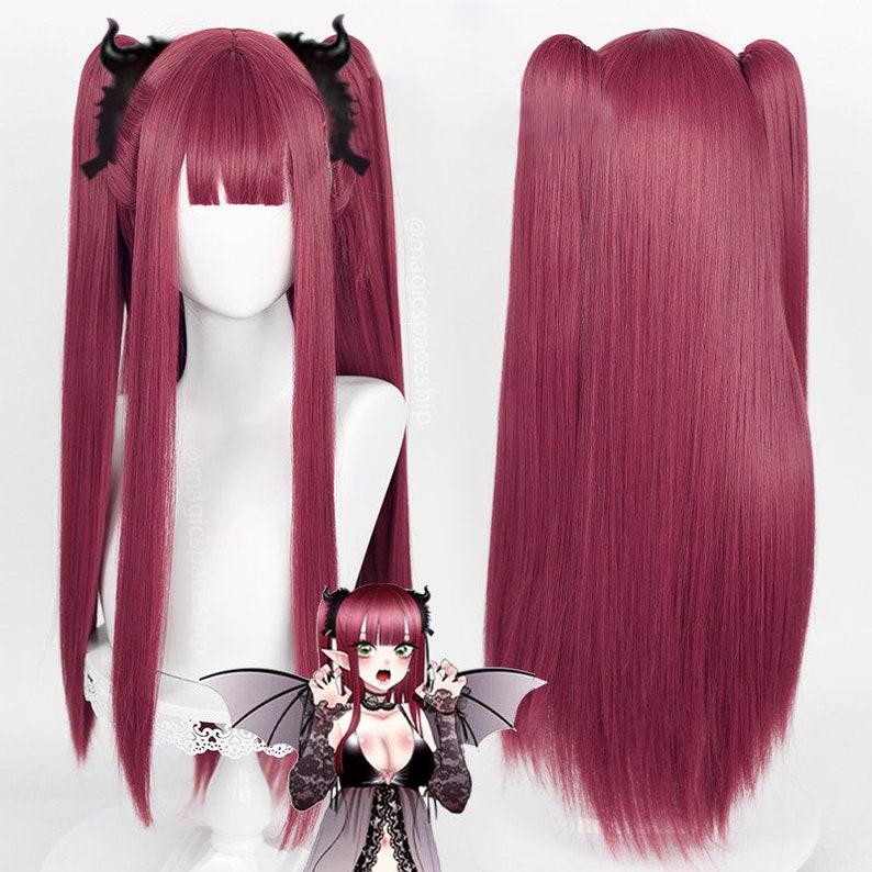 My Dress-Up Darling Succubus Riz Marin Kitagawa Gradient Rose Red Twintails Wig MK17536