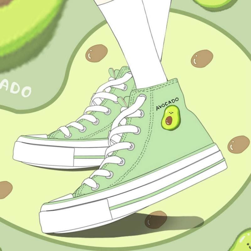 Jfashion Avocado Canvas Shoes MK14877 - KawaiiMoriStore