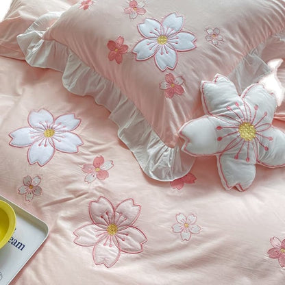 Kawaii Aesthetic Pink Sakura Bedding Set ON785