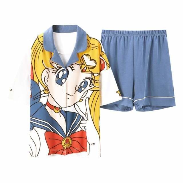 Kawaii Anime Homewear Sailor Moon Summer Pajamas Set MK16096