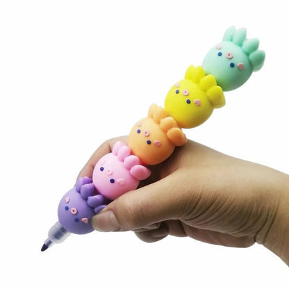 Kawaii Assembly Octopus Fluorescent Note Number Pen Set MK15983 - KawaiiMoriStore