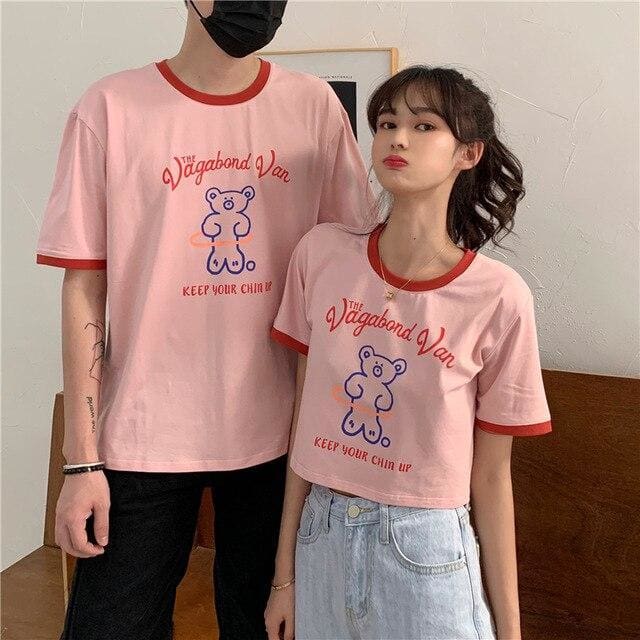 Kawaii Bear Print T-shirt MK15561 - KawaiiMoriStore