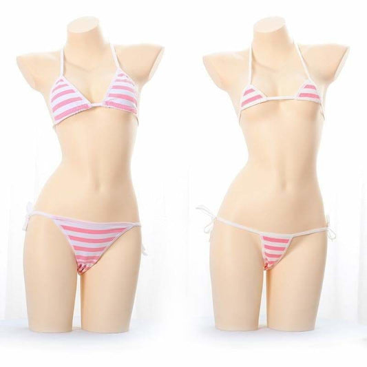 Kawaii Blue Pink White Striped Lingerie MK14527 - Lingerie