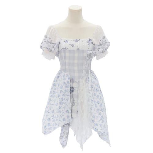 Kawaii Blue Spring Flowers Dress ON628 - blue / XS - dress