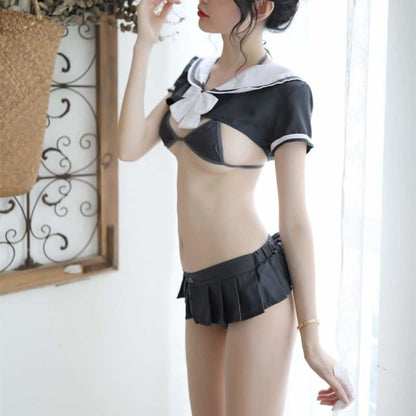 Kawaii Bow Sailor Uniform Lingerie Set MK14193 - Lingerie