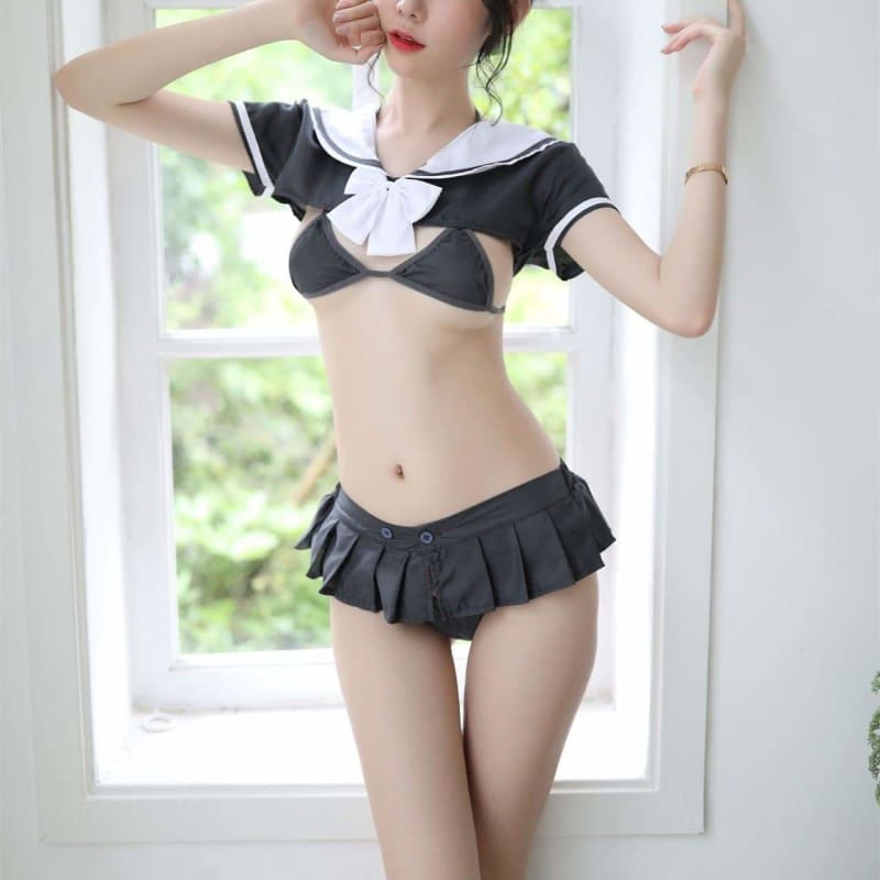 Kawaii Bow Sailor Uniform Lingerie Set MK14193 - Lingerie