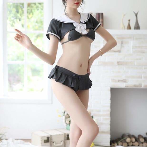 Kawaii Bow Sailor Uniform Lingerie Set MK14193 - Lingerie