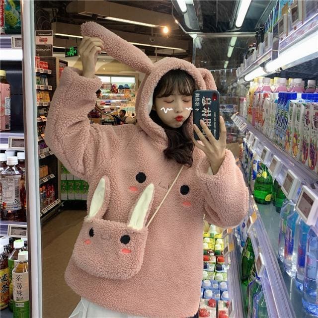 Kawaii Bunny Ear Hoodie Pullover MK15272 - KawaiiMoriStore