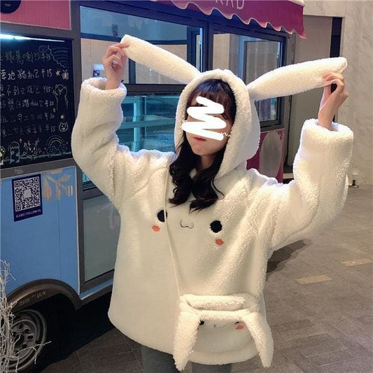 Kawaii Bunny Ear Hoodie Pullover MK15272 - KawaiiMoriStore