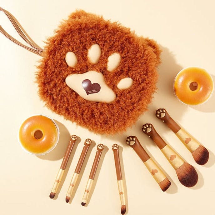 Kawaii Cat Paw Fluffy Makeup Brush ME65 - Brown Bear Paw