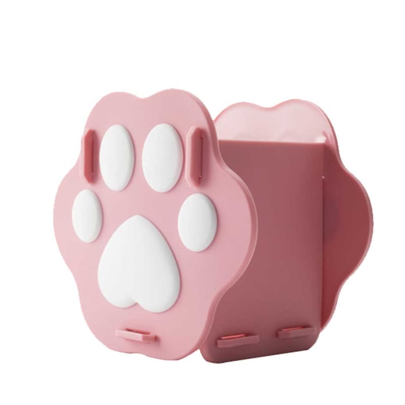 Kawaii Cat Paw Fluffy Makeup ME65 - Pink / 1 Brush + Storage