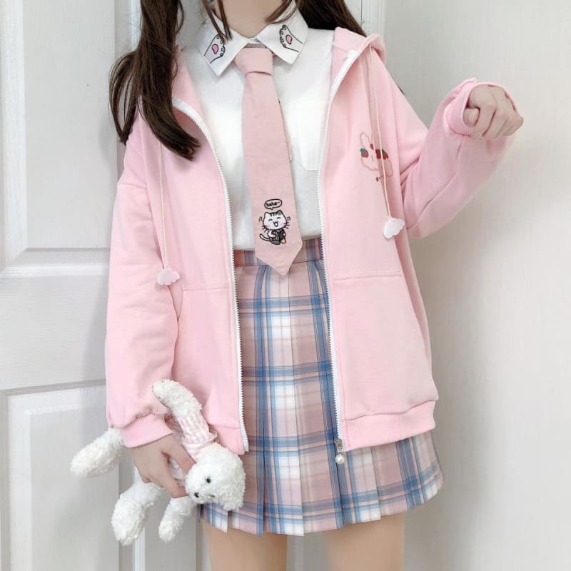 Kawaii Cloud Print Embroidered JK School Uniform Coat MK15857 - KawaiiMoriStore