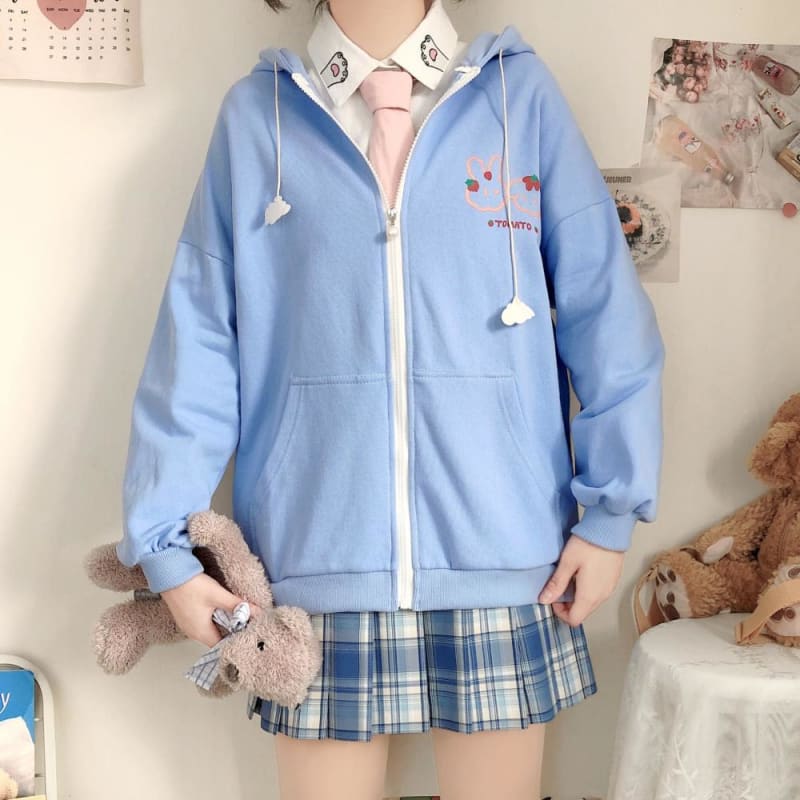 Kawaii Cloud Print Embroidered JK School Uniform Coat MK15857 - KawaiiMoriStore