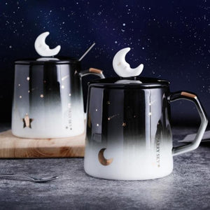 Kawaii Creative Galaxy Starry Sky Moon Ceramic Cup MM1285 - KawaiiMoriStore