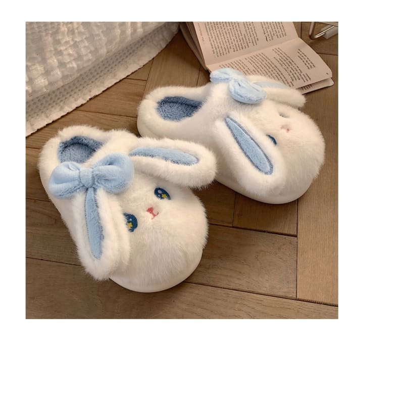 Kawaii Cute Bunny Furry Indoor Slippers ME64 - slippers