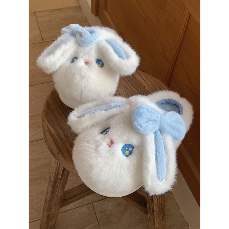 Kawaii Cute Bunny Furry Indoor Slippers ME64 - slippers