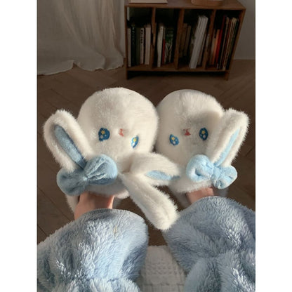 Kawaii Cute Bunny Furry Indoor Slippers ME64 - slippers