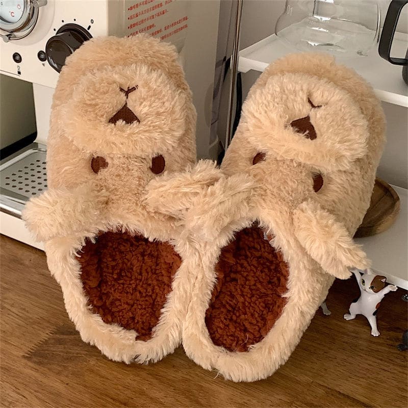 Kawaii Fleece Bear Home Slippers ME51 - slippers