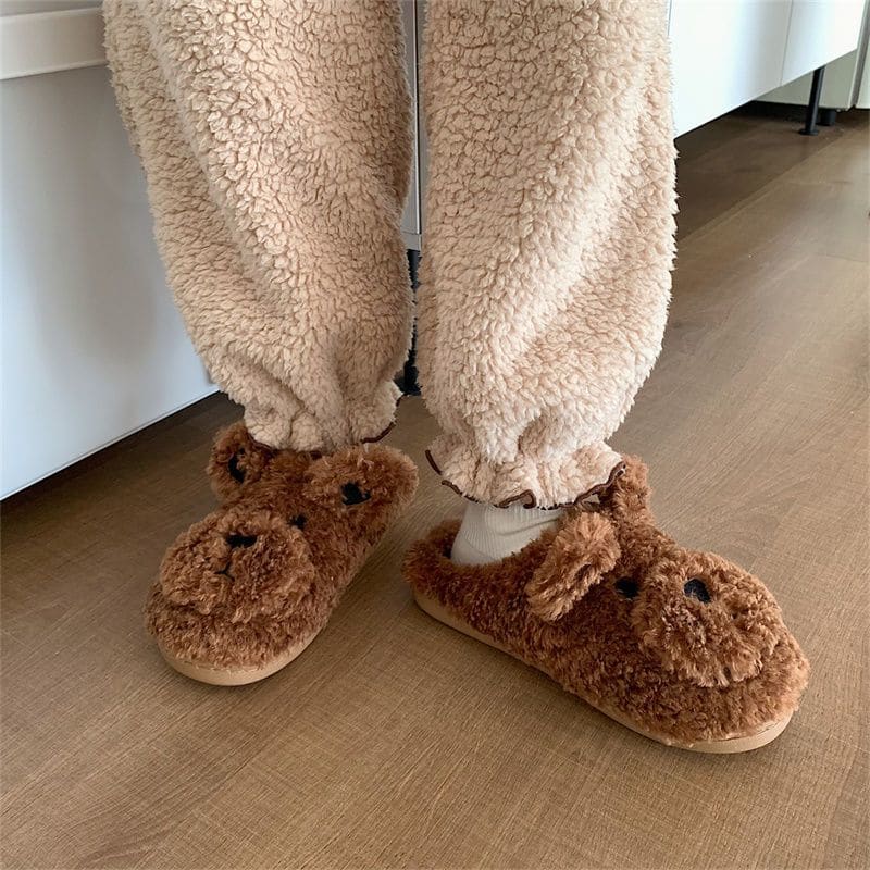 Kawaii Fleece Bear Home Slippers ME51 - slippers