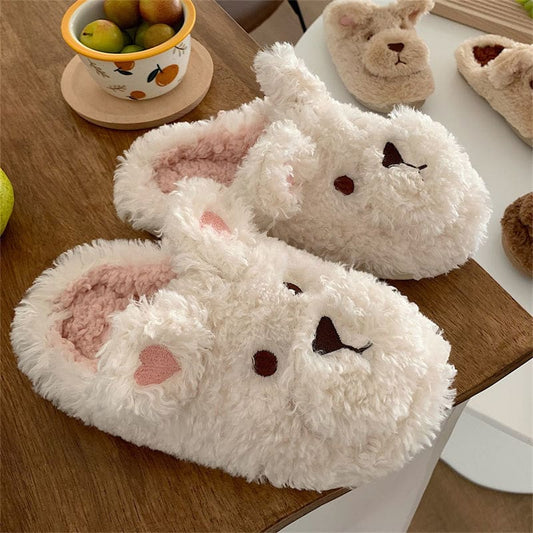 Kawaii Fleece Bear Home Slippers ME51 - slippers