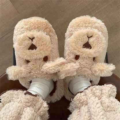 Kawaii Fleece Bear Home Slippers ME51 - slippers