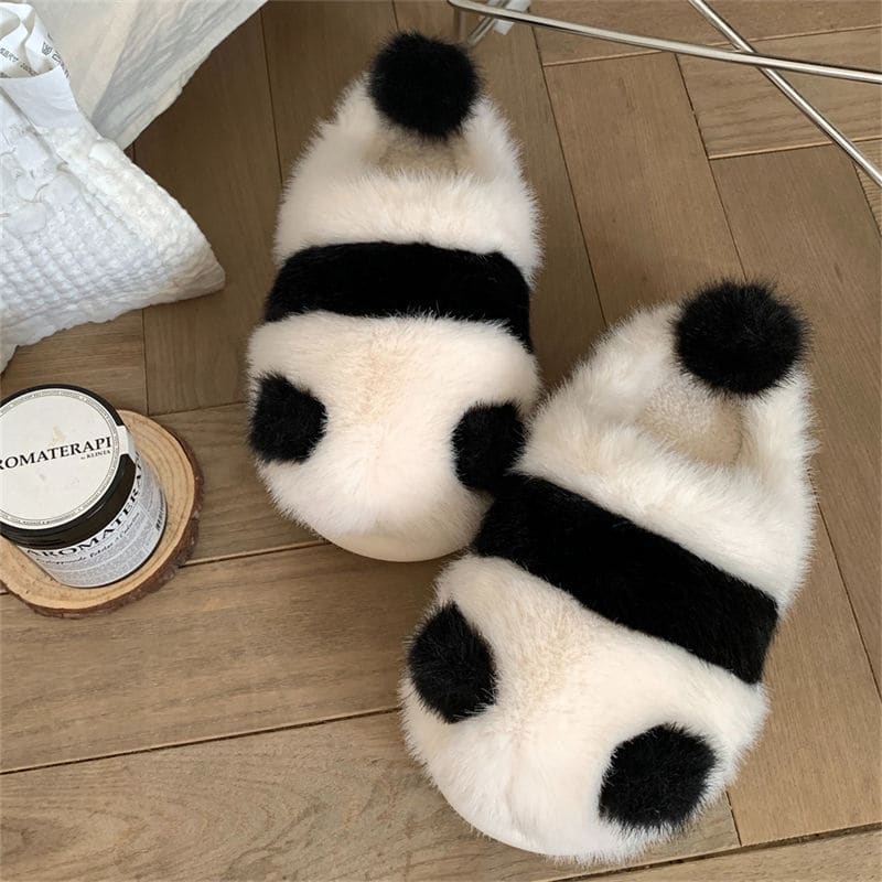 Kawaii Fleece Panda Home Slippers ME53 - slippers