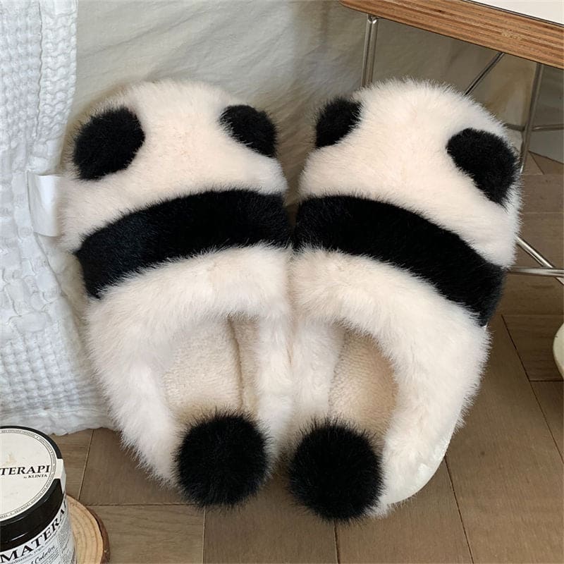 Kawaii Fleece Panda Home Slippers ME53 - slippers