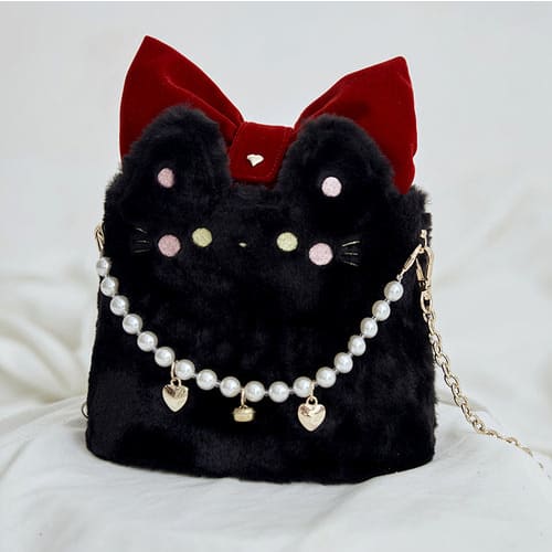 Kawaii Flurry Kitty Bag ME58 - 黑煤球 - bag