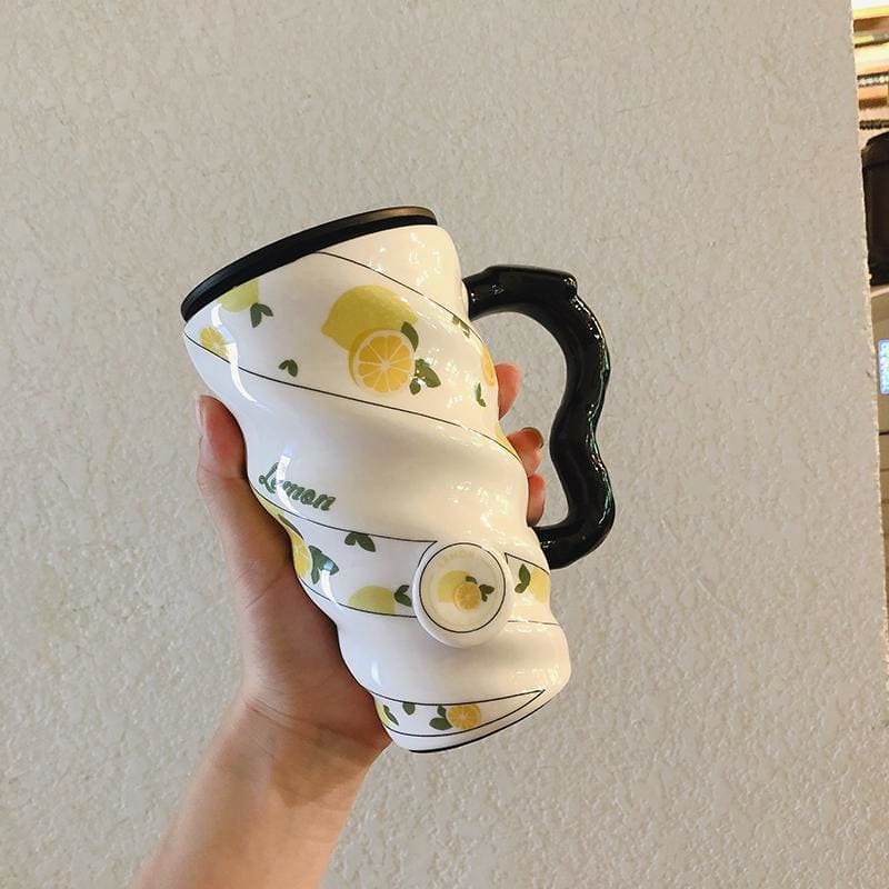 Kawaii Fruits Printing Ceramic Cup MK0465 - KawaiiMoriStore