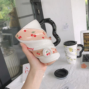 Kawaii Fruits Printing Ceramic Cup MK0465 - KawaiiMoriStore