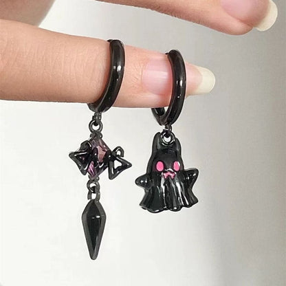 Kawaii Ghost Earrings ON670 - Black