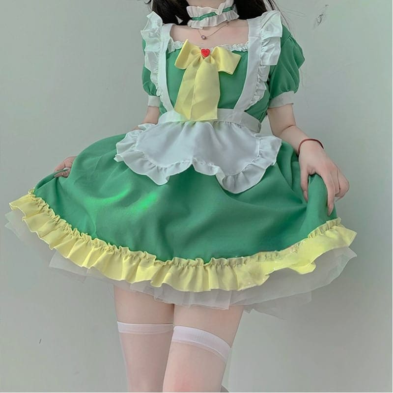 Kawaii Green Spring Maid Dress ON652 - dress