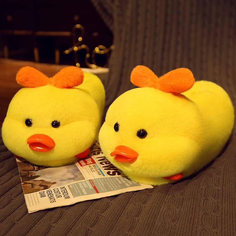 Kawaii Hamster Plush Slippers ME62 - Yellow duck / US 4.5/UK