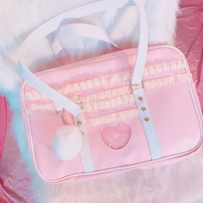 Kawaii Heart Ruffle Bag