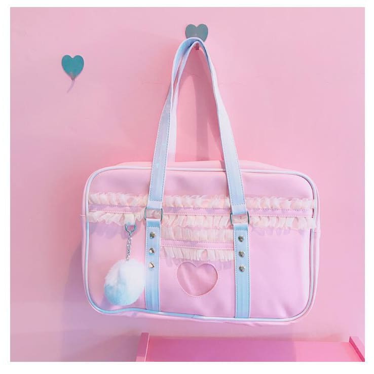 Kawaii Heart Ruffle Bag