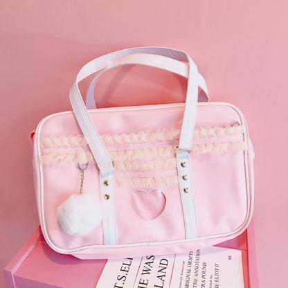 Kawaii Heart Ruffle Bag