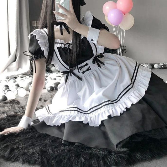 Kawaii Lolita Maid Outfit Cute Maid Dress MK201 - KawaiiMoriStore