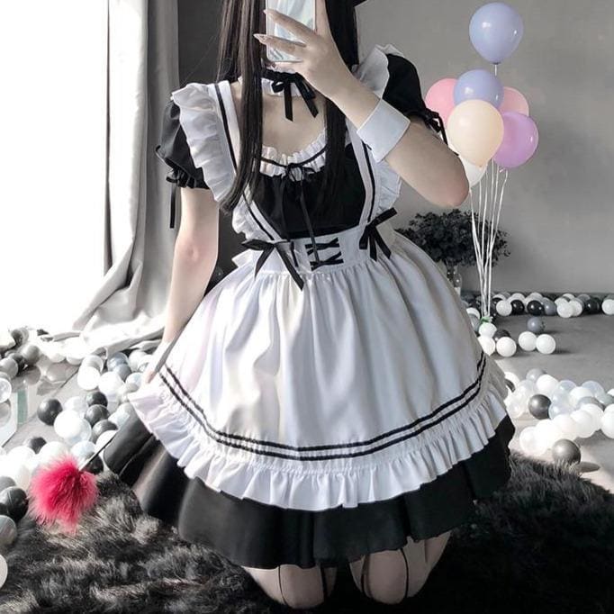 Kawaii Lolita Maid Outfit Cute Maid Dress MK201 – KawaiiMoriStore