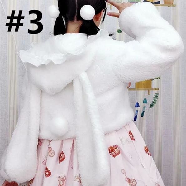 Kawaii Lolita Rabbit Ear Puffy Sleeve Hoodie Jumper MK15166 - KawaiiMoriStore