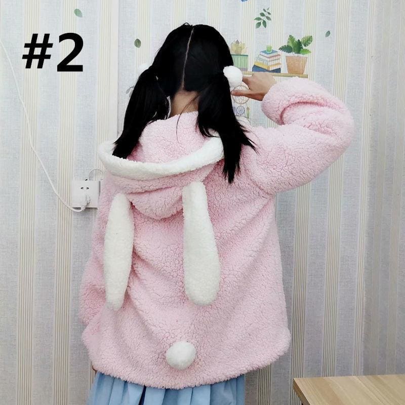 Kawaii Lolita Rabbit Ear Puffy Sleeve Hoodie Jumper MK15166 - KawaiiMoriStore