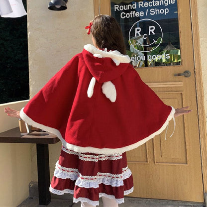 Kawaii Lolita Sweet Red Heart Cape - cape