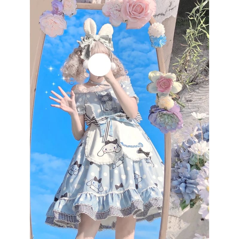 Kawaii Melody/Kuromi Lolita Dress MK17596 - Dress + Apron /