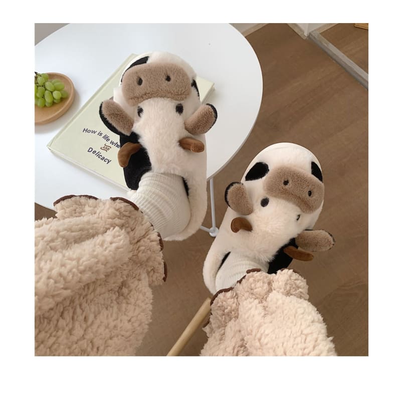 Kawaii Milk Cow Cute Sheet Homewear Slippers ME20