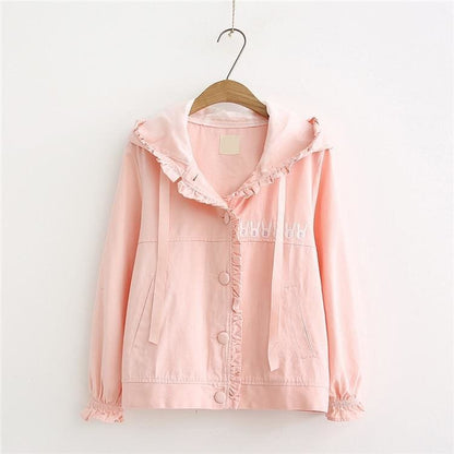 Kawaii Pastel Aesthetic Bunny Jacket with Rabbit Ears Hoodie