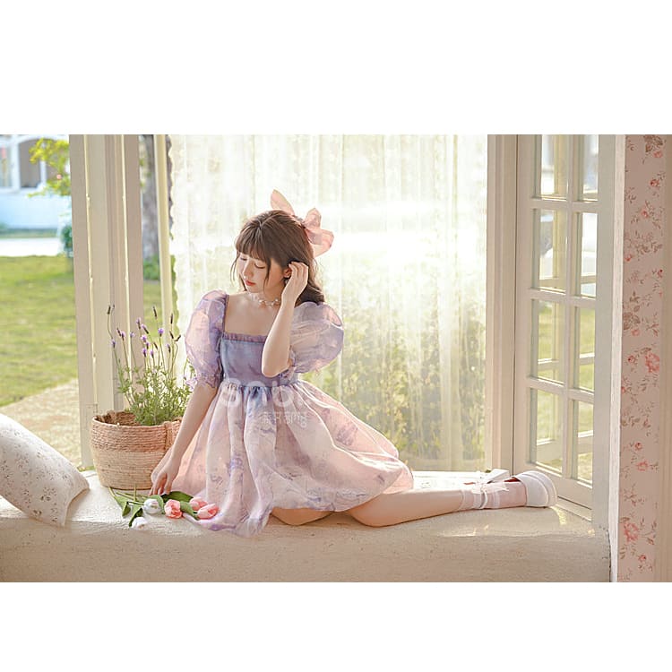 Kawaii Pastel Purple Pink Soft Princess Dress ON627 - dress